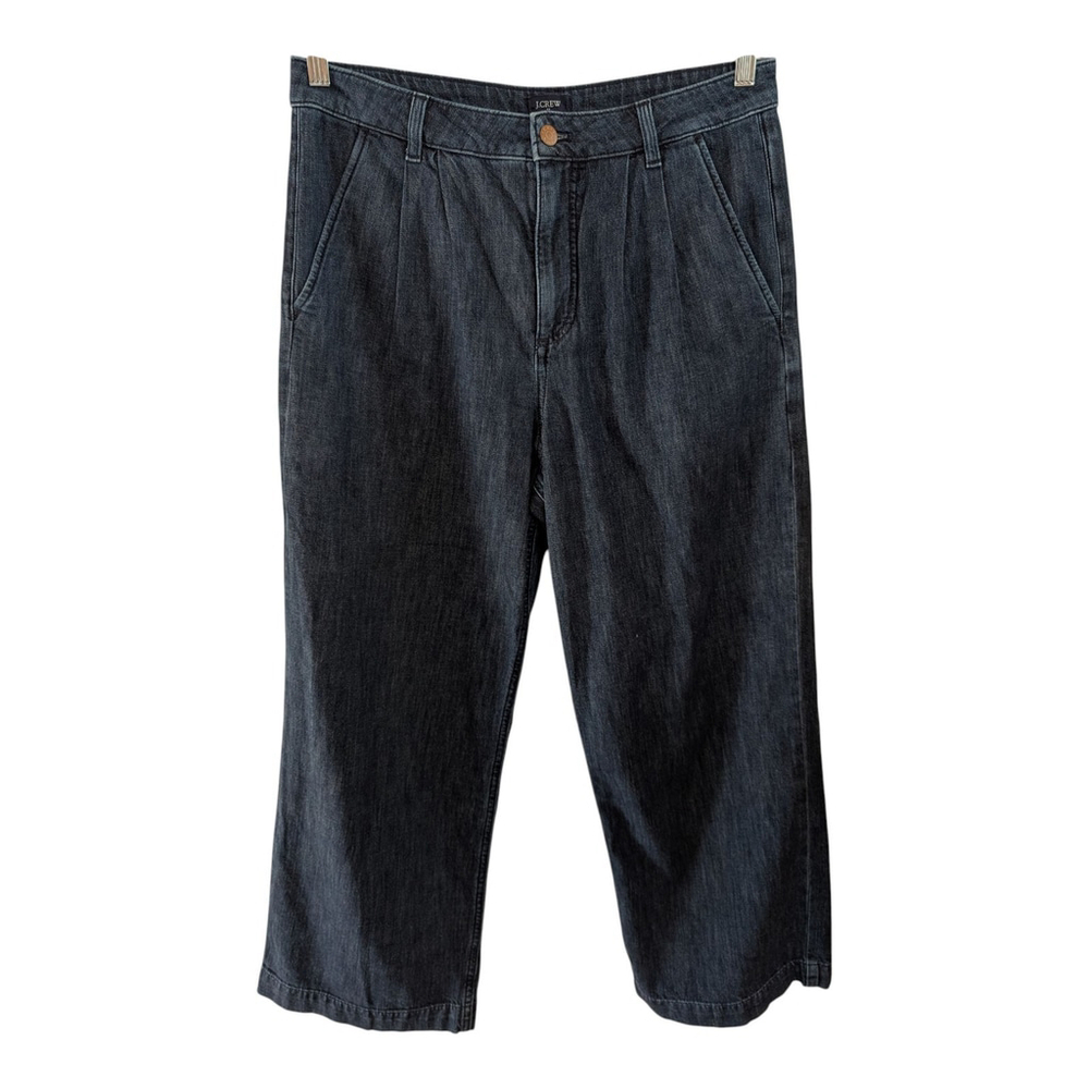 J Crew Pleated Trouser Jean Womens 29P Wide Leg Trendy